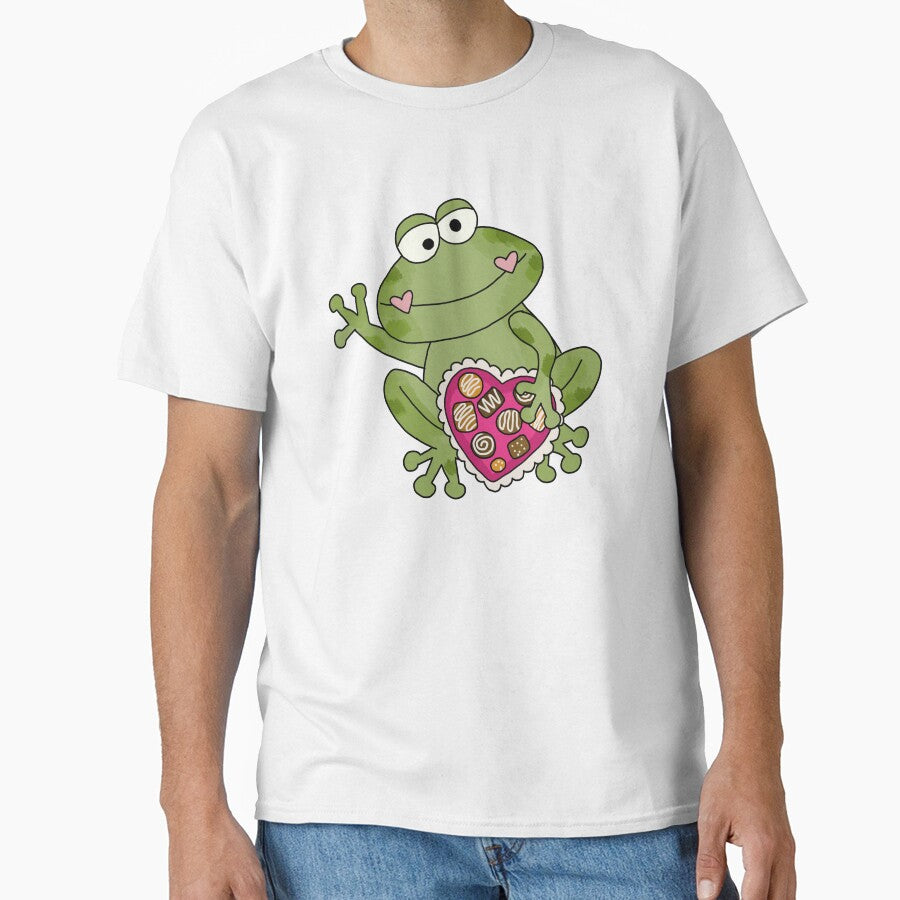 Cottagecore aesthetic cute frog holding a heart by HopItStudio