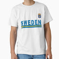 Swedish National Team Style Soccer Jersey Design in Blue Text by merchhost