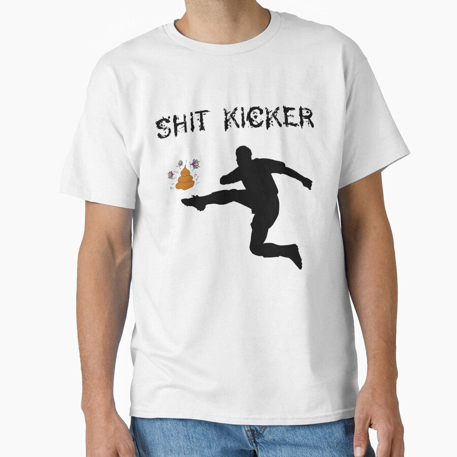 Shit Kicker Soccer Pun - Black Ink Sports Humor by Oaks Creations
