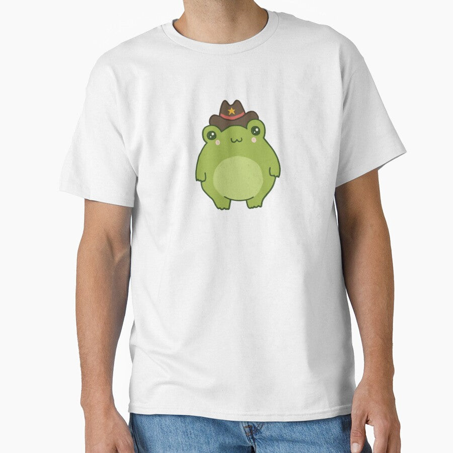 Cute Sheriff Frog with Cowboy Hat: Kawaii Cottagecore Aesthetic, Perfect for Teen, Pastel Chubby Cowgirl and Western Rodeo Lovers by MinistryOfFrogs