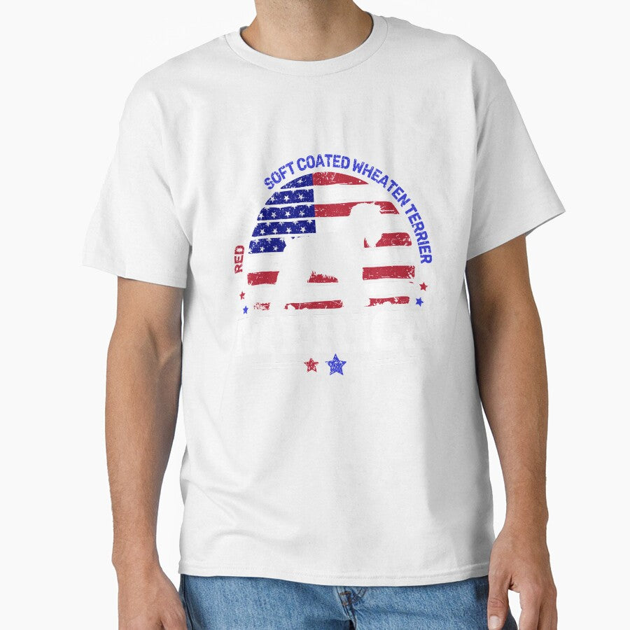 Soft Coated Wheaten Terrier 4th of July American Flag by rafaeltto