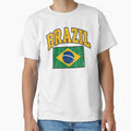 Vintage Brazil Flag Collegiate Soccer Art by LuisWorks