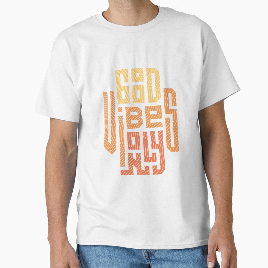 Good Vibes Only – Retro Geometric Wave Typography Design by WooHooStore