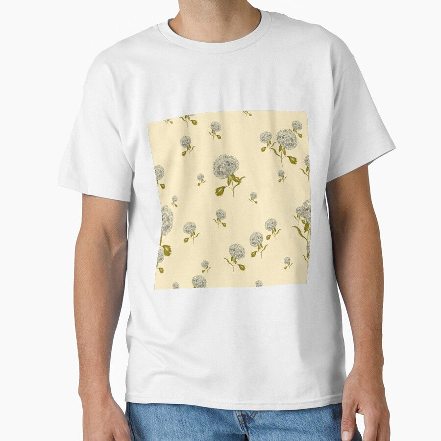 Hydrangea flower cute ornate pattern a watercolor beige by Yana Mustafina | Boho Soulful Designs