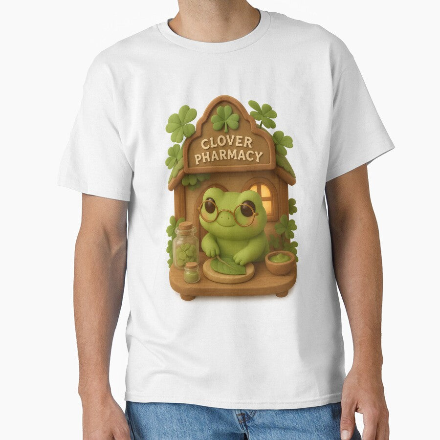 Cute Clover Frog Pharmacy | Kawaii Cottagecore Nature Design by Moons Studio