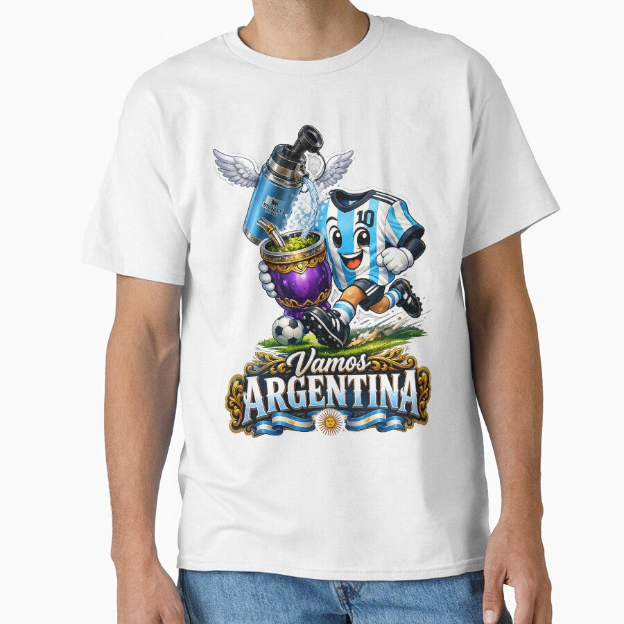 Cancha & Mate Dreams – Argentina Football Heritage - Argentina Football Mate Mascot - Messi 10 Soccer Fan Art by YG - YiddisheGesheft