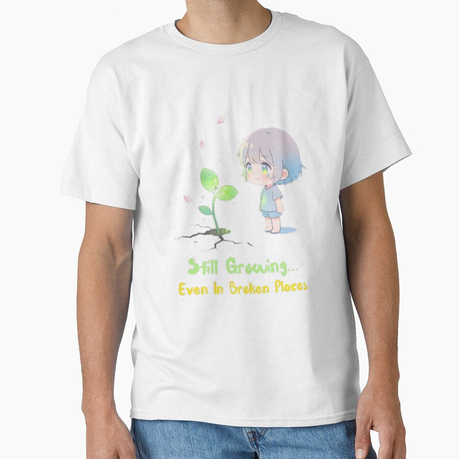 Still Growing Even In Broken Places | Cute Healing Anime Aesthetic T-Shirt by DevineCouture