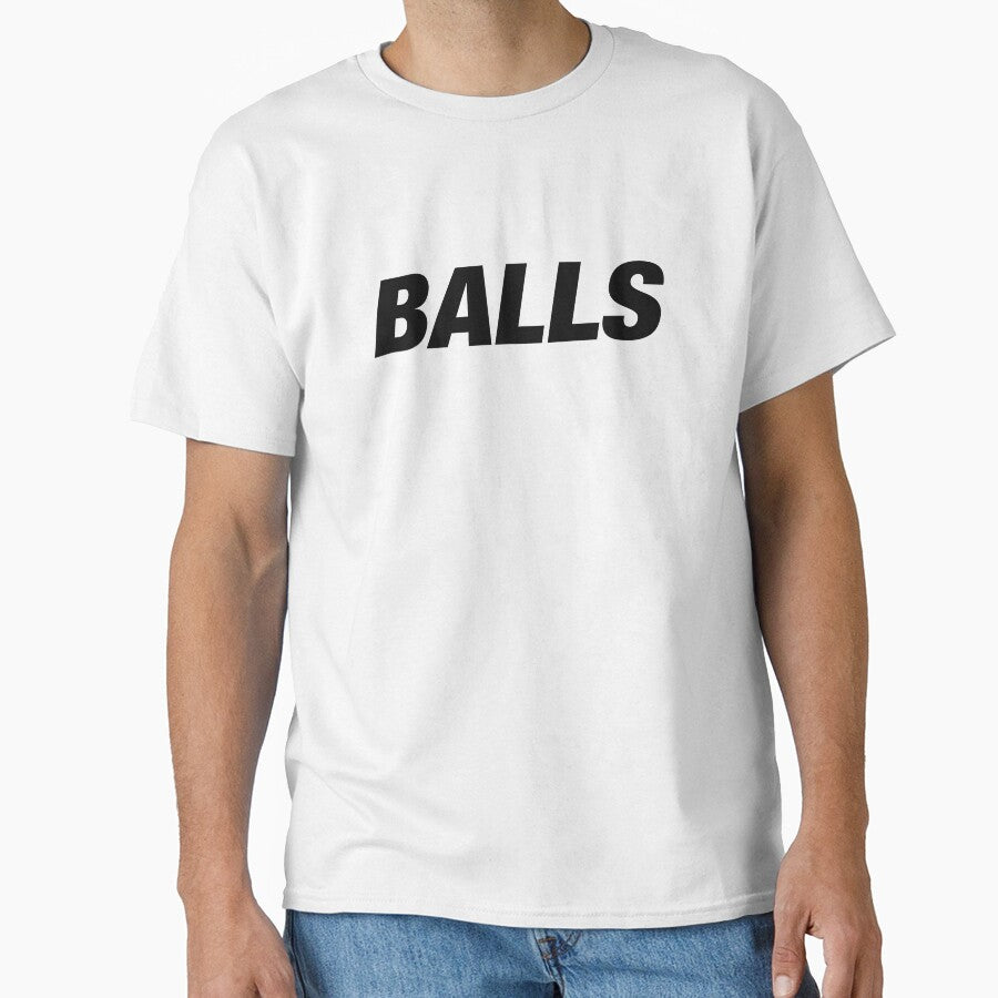BALLS Typography Poster – Modern Minimal Humor by davewave008