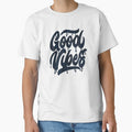 Good Vibes typography design pin buttons, stickers by vikyky