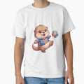 Cute Otter Football Mascot Kawaii Soccer Animal Cartoon T-Shirt by canvahub