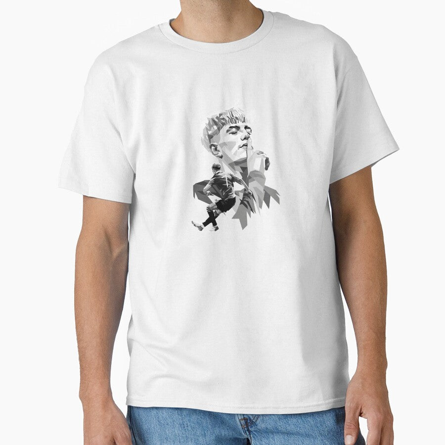 Alejandro Garnacho 7 In Grayscale by Hailieiller
