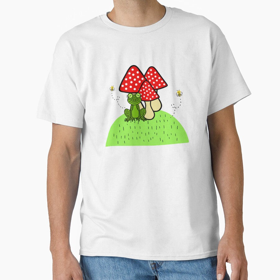 Cottagecore Mushrooms And Frog by Sartoris Art