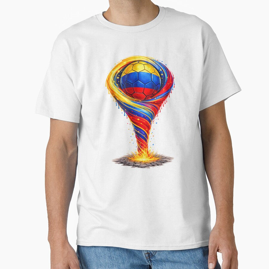 Colombia Soccer Tornado: Yellow Blue Red Vortex Art by FunToTheFullest