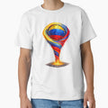 Colombia Soccer Tornado: Yellow Blue Red Vortex Art by FunToTheFullest