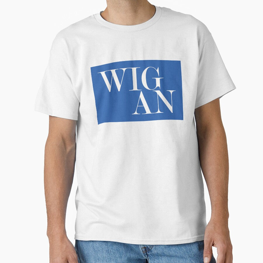 Wigan UK City Typography Minimalist Patriotic Travel Souvenir by kakarikihill
