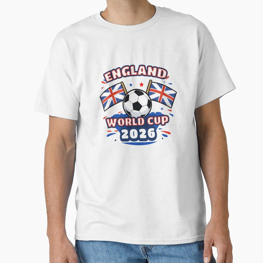 England World Cup 2026 Shield  Minimal Football T-Shirt Design by Ramkumar2025