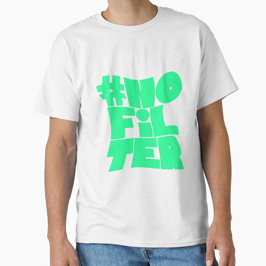 Bold Green Distorted Typography: #NOFILTER Neon Text Graphic by Rednotice11