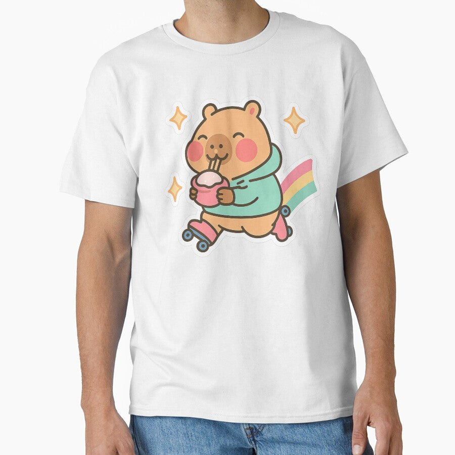 Kawaii Capybara, Kawaii Capybara Roller Skating by graphic-genie