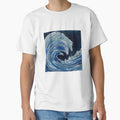 Midnight Surf Blue & Silver Wave 3D Ocean by Cass Harker Studio