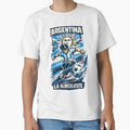 Argentina Soccer Anime Design – La Albiceleste Street Football Art – Dynamic Striker Graphic Tee by JonelCrafts