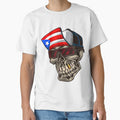 Cool Puerto Rican Skull With Cap And Puerto Rico Flag by BaiHeng