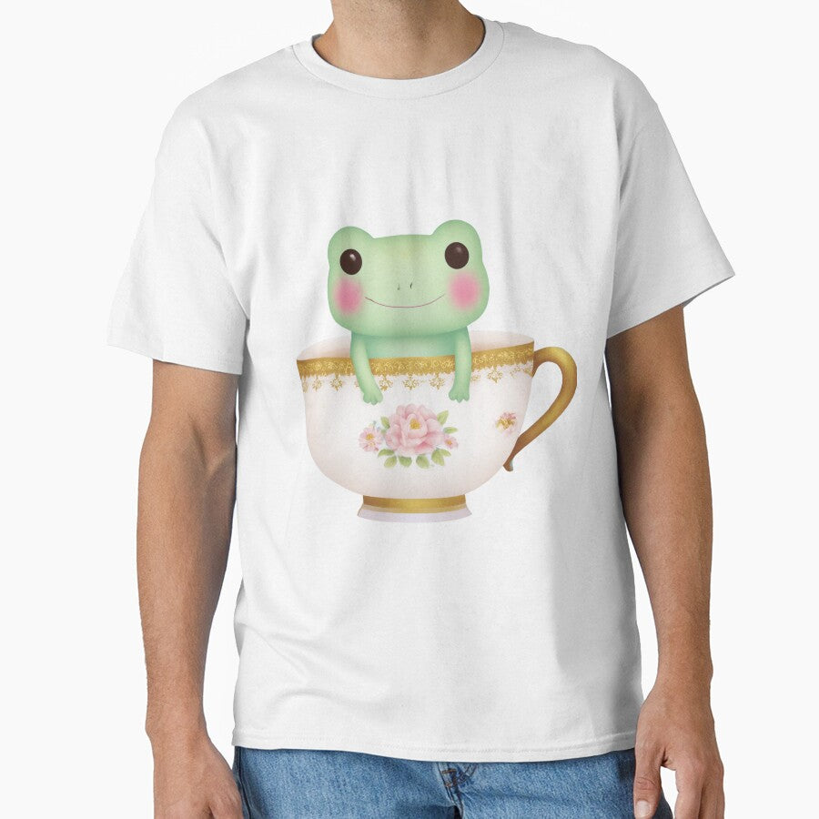 Cute Frog in Vintage Teacup Sticker by Ai Enchanted Art | Cottagecore • Whimsigoth • Aesthetic Designs