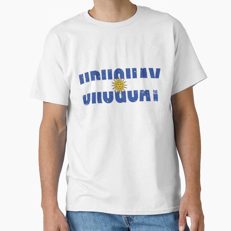 Uruguay Flag Soccer Jersey Style by Sardine Designs