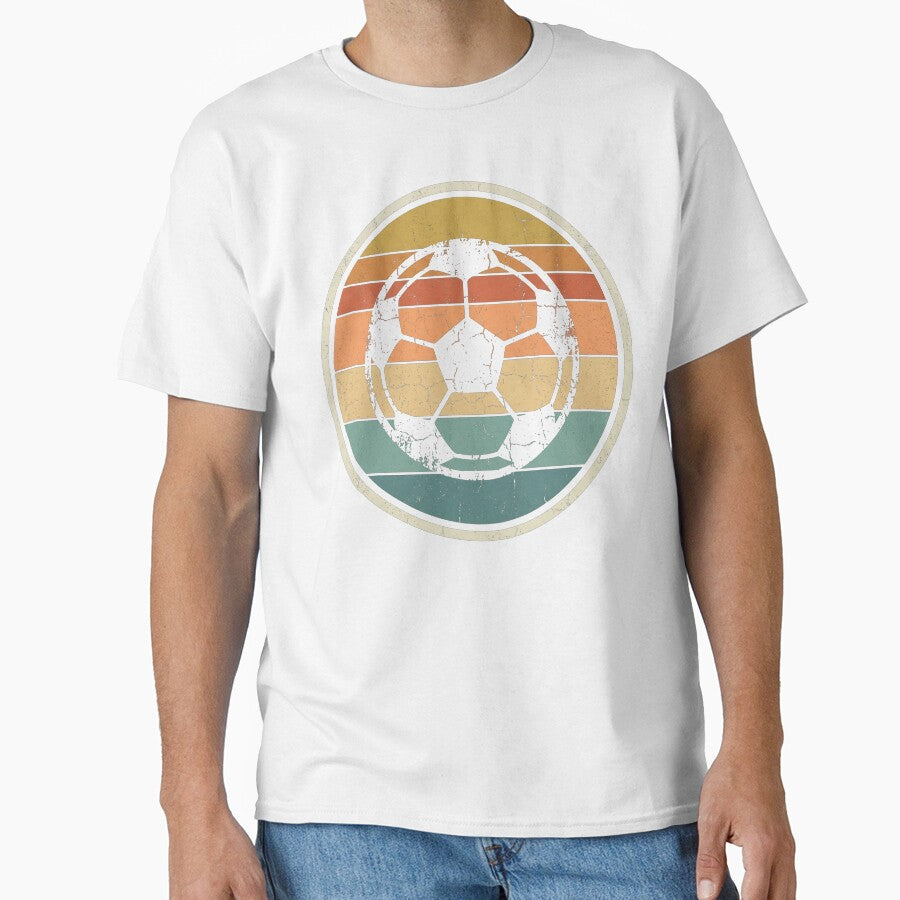 Vintage Retro Sunset Soccer Ball Distressed by TeNovaStudio
