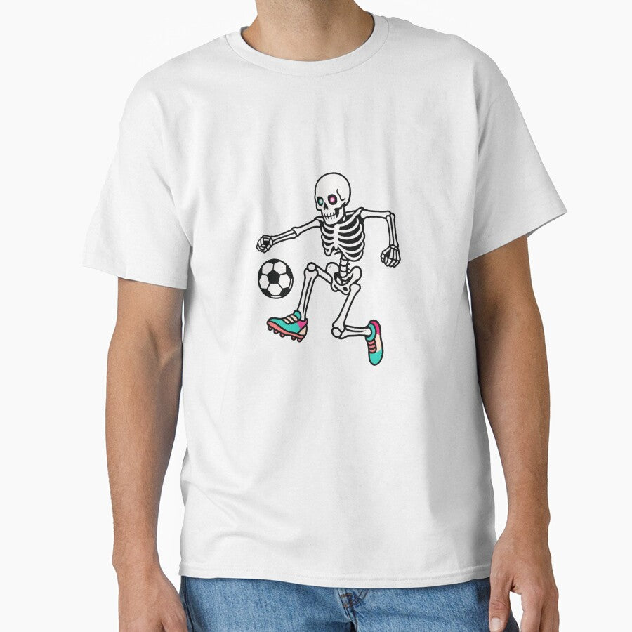 Skull Striker Mid-Kick – Colorful Skeleton Football Art by ColorSplash123