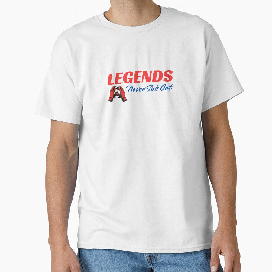 Soccer Goalie Legends Never Sub Out Typography by LoudVictory