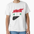 Syria Flag Map tshirt distressed vintage by farhanhafeez