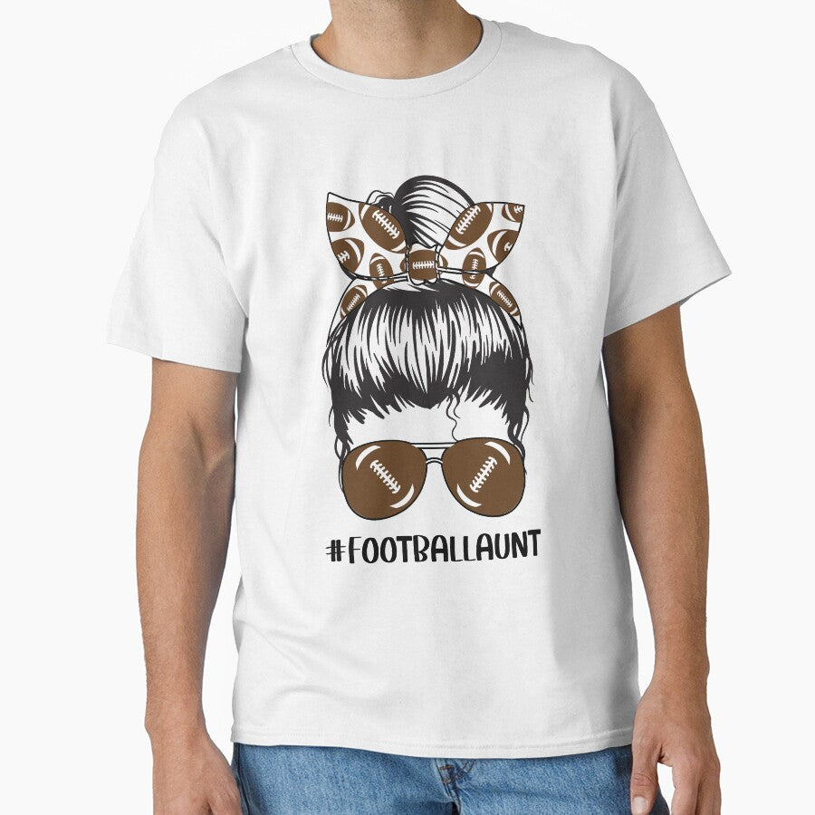 Football Aunt Messy Bun Auntie Soccer Sports by clothesy7