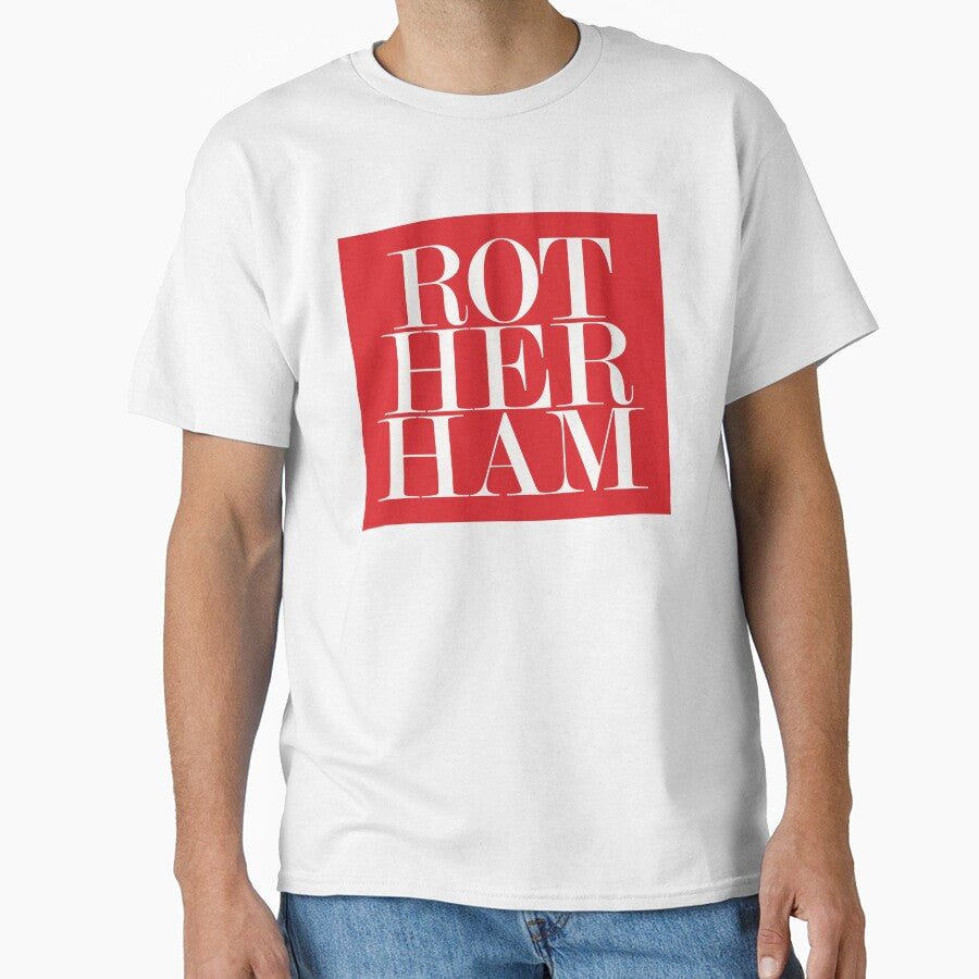 Rotherham UK City (Red) Typography Minimalist Patriotic Travel Souvenir by kakarikihill