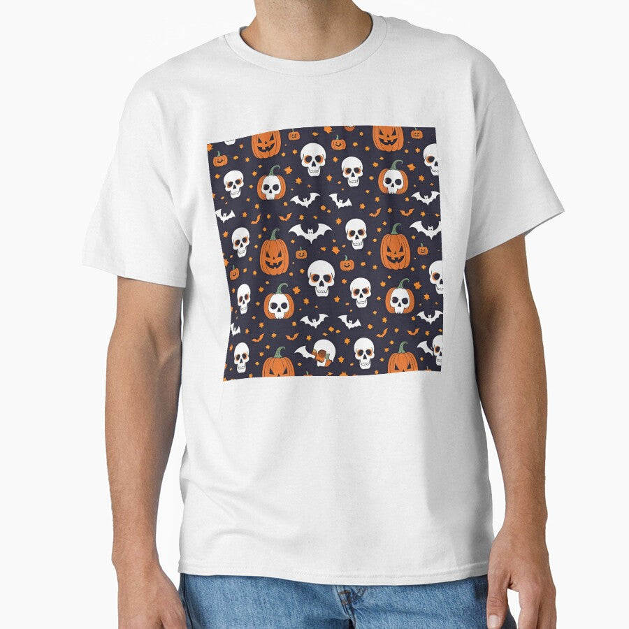 Halloween Themed pattern, seamless, vector, skull, illustration, cartoon, icon, design, cute, panda, soccer, football, animal, symbol, art, halloween, black, set, sign, texture, ladybird, funny, wallp by GoodBestDesigns