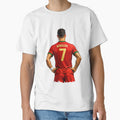 Ronaldo Number 7 Jersey Back View Cartoon Style Football Design by Fine Art California
