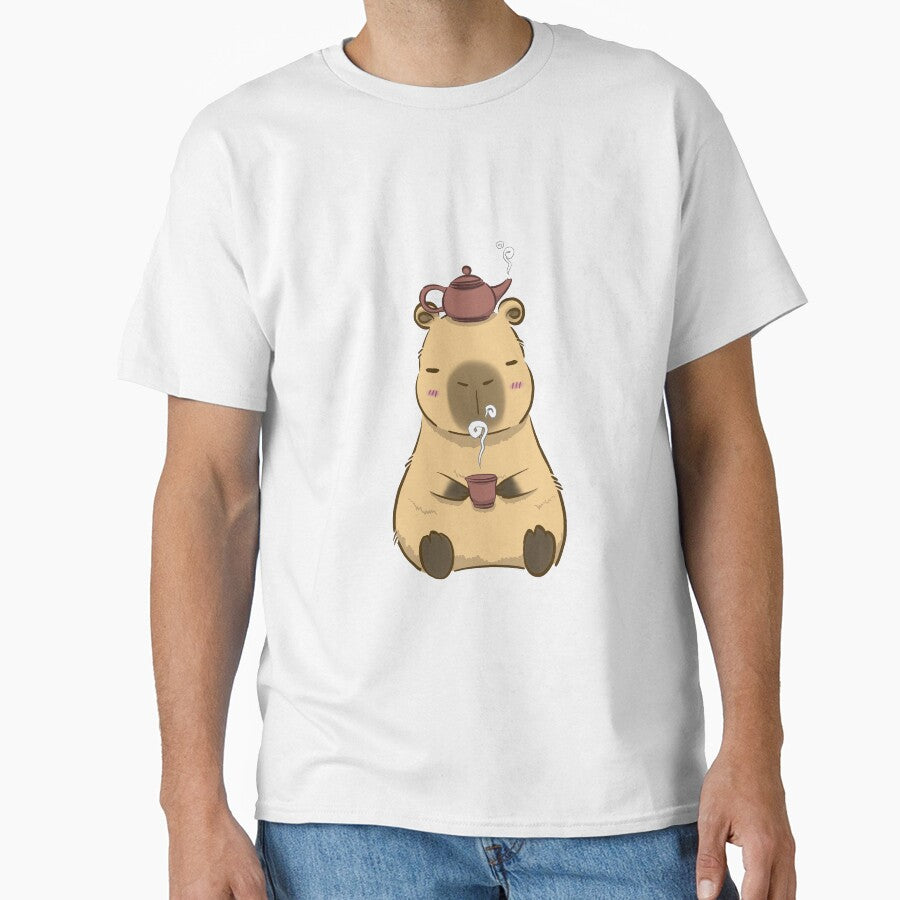 Cute Cozy Capybara Drinking Tea by HinokoCraft