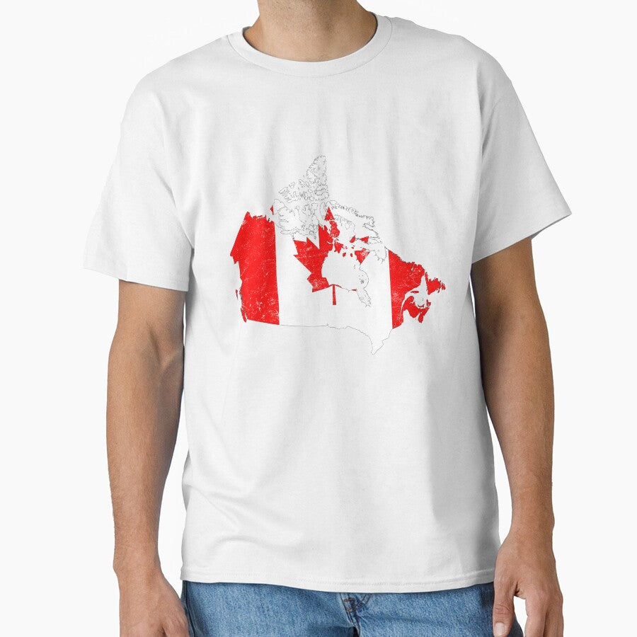 Canada Flag map tshirt distressed vintage by farhanhafeez