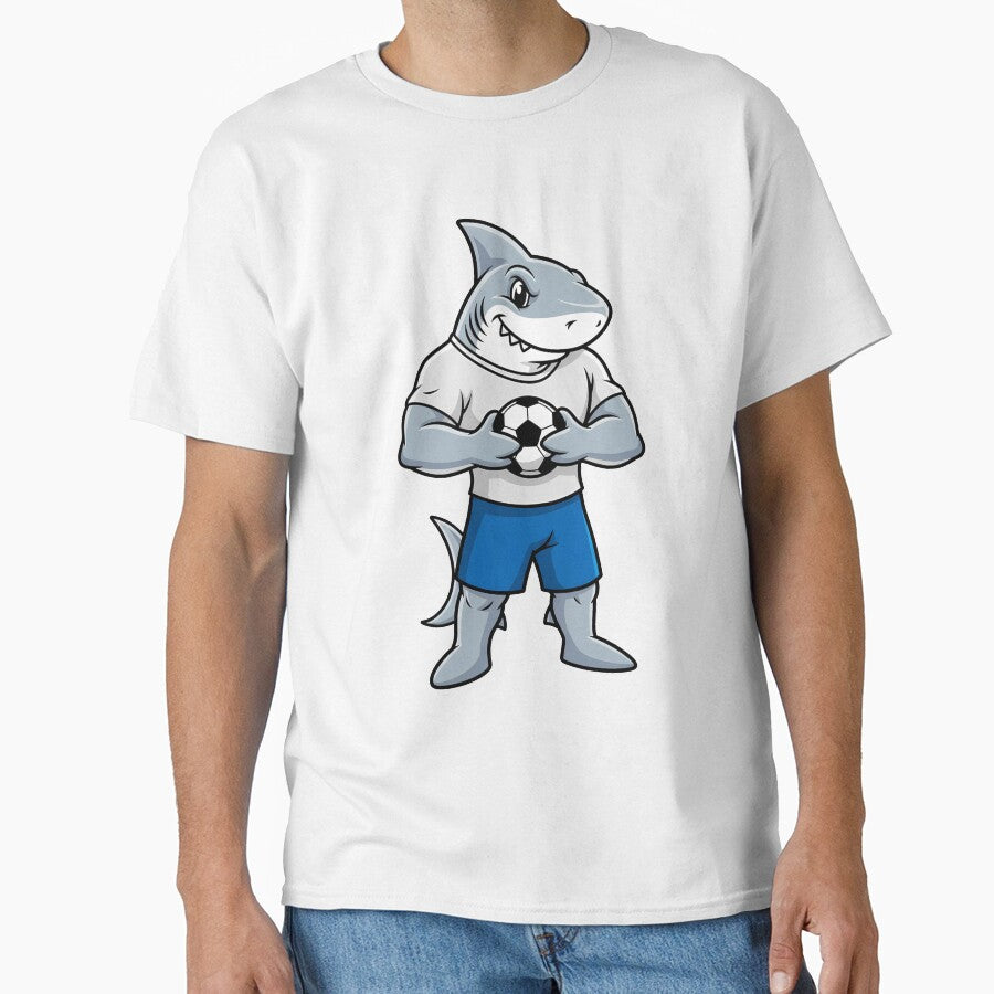 Shark Soccer Player Mascot Cartoon Sport by k3rstman1