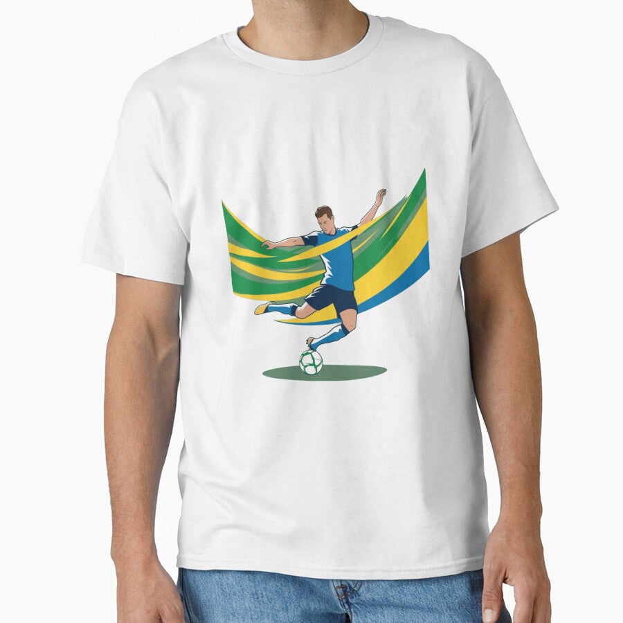 Dynamic Football Player Striking Soccer Ball Graphic by PMTaurus