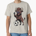 Funny Buffalo Soccer T-Shirt Design by IMOBILYARI