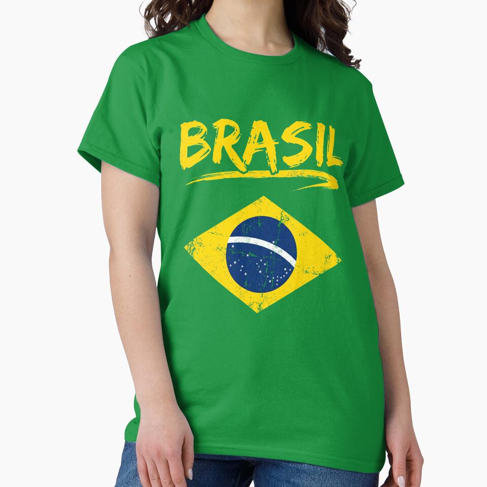 Brasil Flag Distressed Retro Brazil Football Sports Pride by ArcaneArtistry