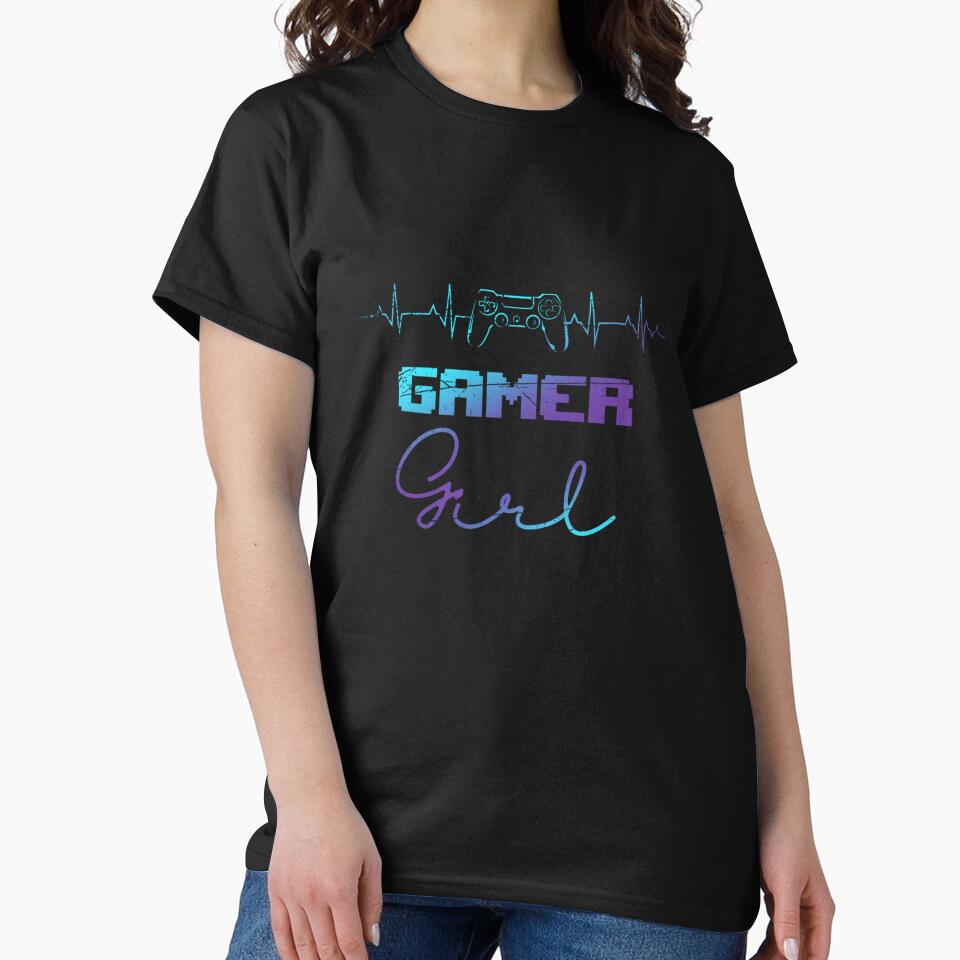 Gamer Women Girls Heartbeat Video Games Controller Gaming by taaddison50