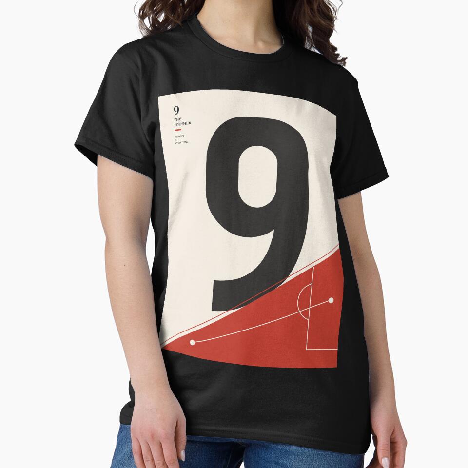 Minimalist Football Number 9 Print, Striker Art, Soccer Poster, Sports Decor, Modern Football Illustration by Studio pod Burom
