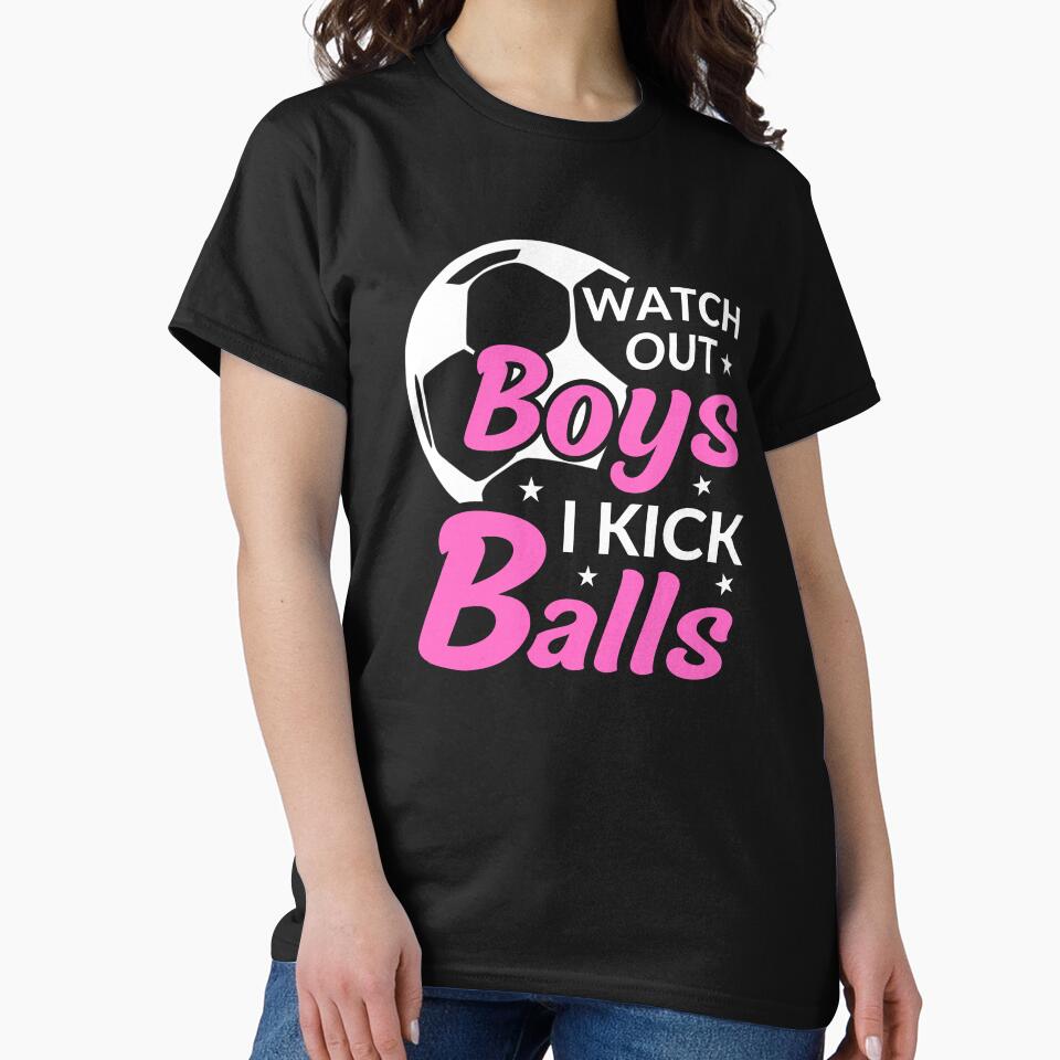 Soccer girl / Female soccer player kicking girl / watch out boys I kick balls by portrait4you