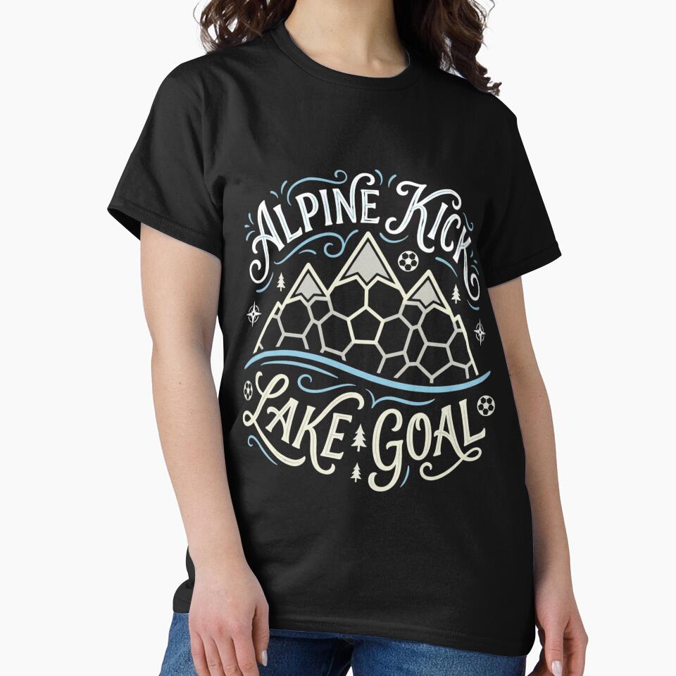 Alpine Kick Lake Goal – Mountain Soccer Design by HappySproutArt