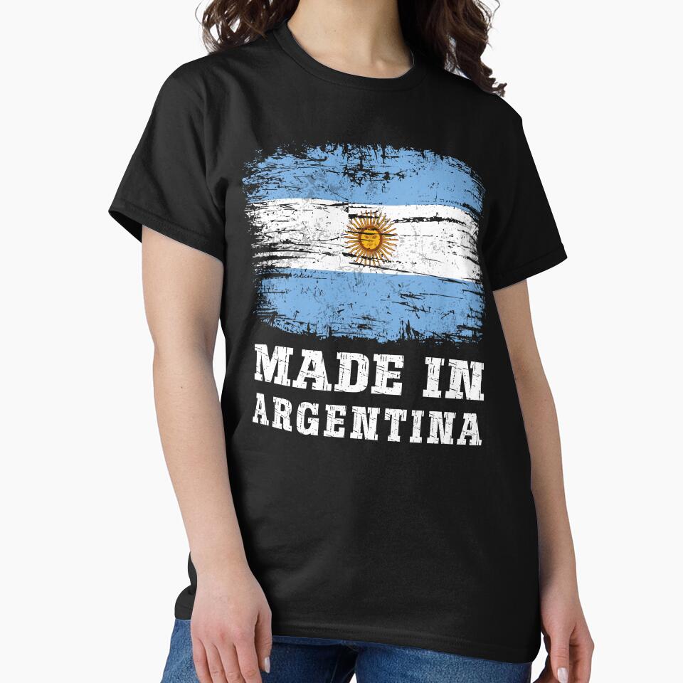 Vintage Made in Argentina Distressed Argentine Flag by Dmetalx Art Apparel