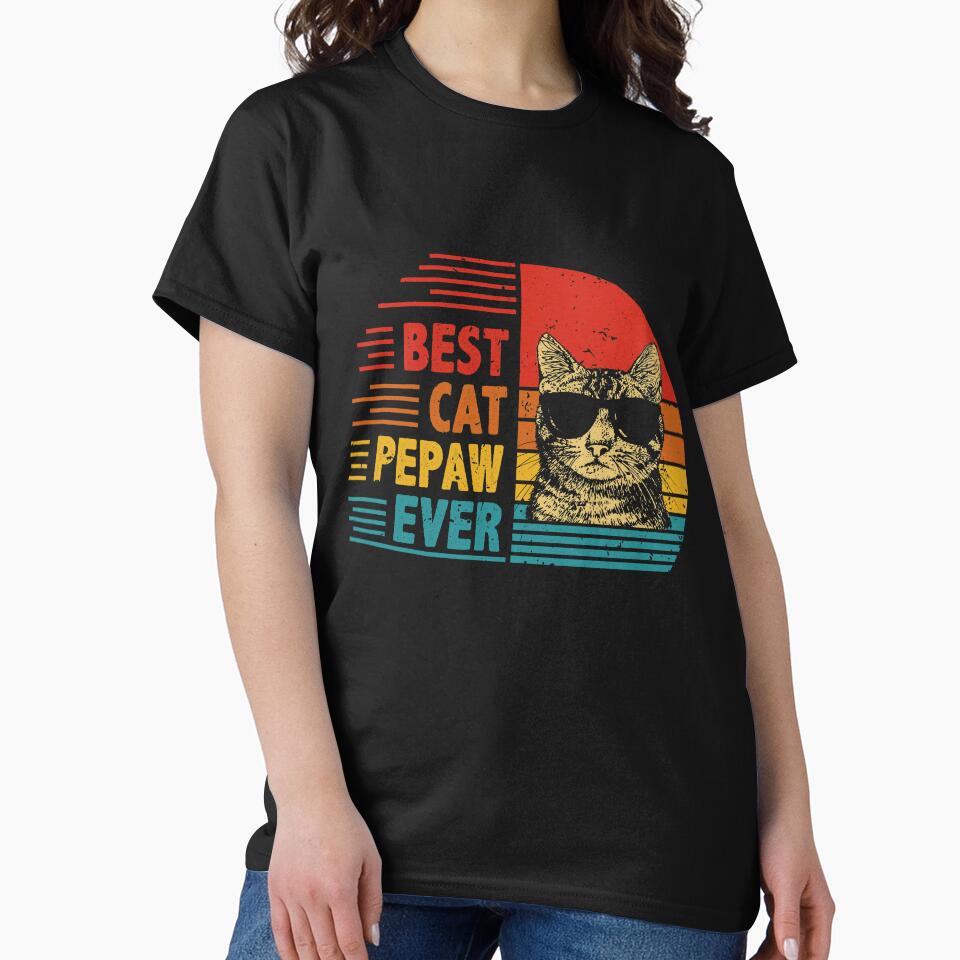 Vintage Retro Best Cat Pepaw Ever Funny Cat Lover Father's Day Gift by EdwinaEmmanoiCo