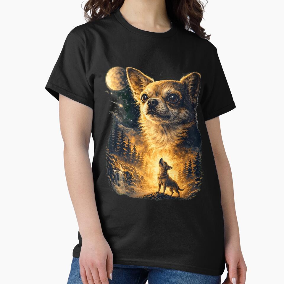 Chihuahua Howling to The Moon Vintage Funny Chihuahua Dog by OlyvieArt
