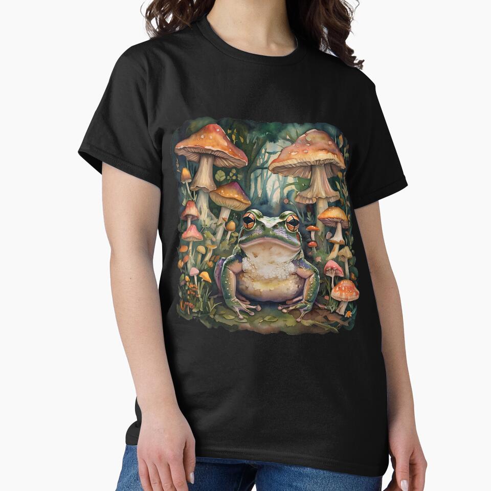 Enchanted Frog & Mushrooms – Cozy Cottagecore Forest Art by WHDProduction45