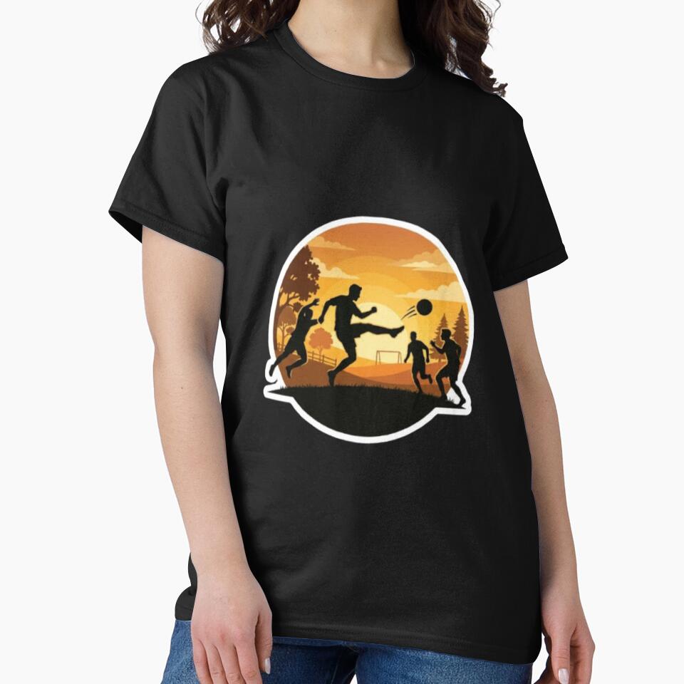 Vintage Sunset Soccer Silhouette by abdelski